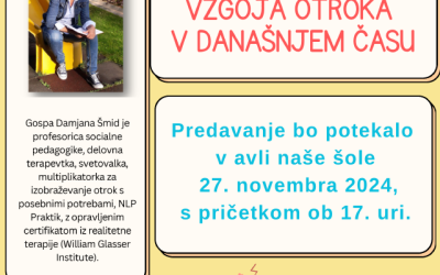 Predavanje “Vzgoja otroka v današnjem času”