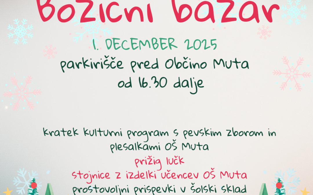 Vabilo na prižig lučk in božični bazar