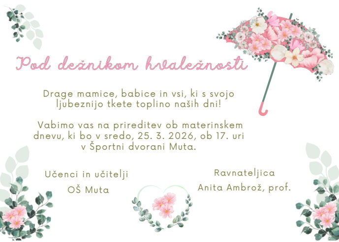 Vabilo na prireditev ob materinskem dnevu
